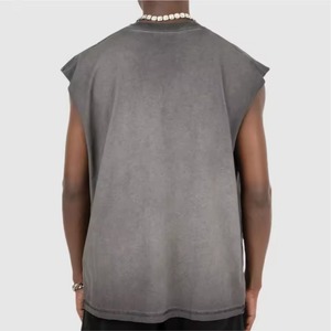 เสื้อกล้ามผ้าฝ้ายถักเนื้อนุ่มระบายอากาศได้ดี ซักด้วยกรด 100% ผลิตในปากีสถาน สไตล์วินเทจสำหรับผู้ชาย แขนกุด ใส่สบายในฤดูร้อน แห้งเร็ว ปรับแต่งได้ - Product Image 2