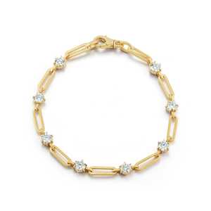 Pulsera de eslabones tipo clip con diamantes, oro macizo auténtico de 14K y 18K, para uso diario, con diamantes cultivados en laboratorio CVD HPHT, precio de fábrica al por mayor - Product Image 1