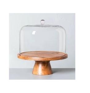 Cúpula de madera para tartas con forma redonda clásica, ideal para exhibir tartas en el hogar, panaderías y cafeterías. - Product Image 5