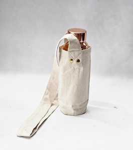 Botella de Agua de Cobre con Funda de Lona, Diseño Minimalista, Portátil para Viajes - Product Image 2