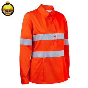 Hi Vis Safety <b>Work</b> Shirts Long Sleeve Reflective Shirt for Construction High Visibility <b>Work</b> Clothes for Men <b>Work</b> Wear Shirt - Product Image 4