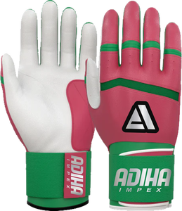 Premium Leather Baseball Batting Gloves Customized Colors <b>Hook</b> and Loop Closure Unisex Adult Training Anti-Slip Breathable - Product Image 1