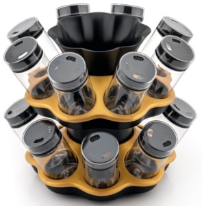 360 Degree Revolving PP Plastic Portable Durable <b>Kitchen</b> <b>Spice</b> <b>Rack</b> Condiment Set - Product Image 4