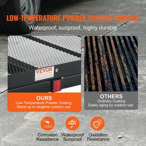 ชั้นวางของเหล็กผูกปม45.3 \ "x 25.6 \" พับได้ทางลาดกระเช้าผูกตะกร้าสายกันโคลง500LBS อุปกรณ์เคลื่อนย้ายสกู๊ตเตอร์ใช้ได้กับ2" - Product Image 6