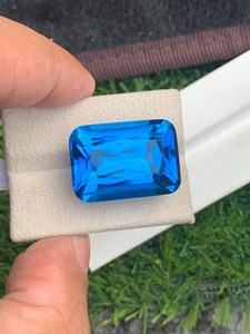 Topaze bleue naturelle taille octogonale, gemme lâche de qualité supérieure, certifiée par un tiers, pour la fabrication de bijoux fins - Product Image 6