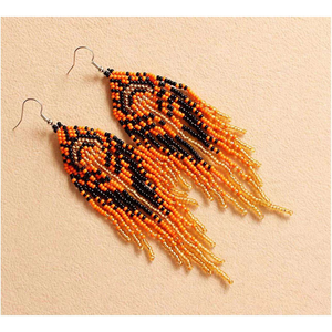 Boucles d'oreilles coréennes brodées, style bohème, avec pampilles, chaîne, bijoux raffinés, pour le quotidien, par MD HANDICRAFTS - Product Image 4