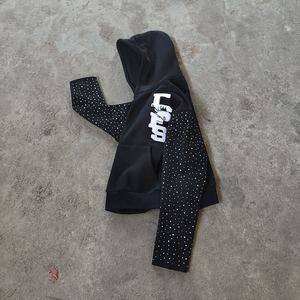 Chándal de invierno para hombre, estilo urbano, de tejido grueso, con efecto desgastado, bordado, vintage, lavado ácido, con pedrería, unisex, ecológico - Product Image 3