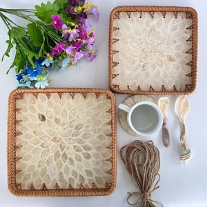 Plateau en rotin fait main, article tendance et très vendu, plateau de service pour collations et thé, personnalisation disponible, fabriqué en Inde par UO - Product Image 2