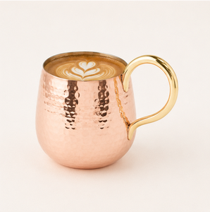 Nouvelle conception de chopes à bière Moscow Mule en cuivre pur, finition martelée artisanale, tasse en cuivre massif de qualité supérieure avec poignée en laiton - Product Image 4