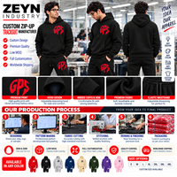 Ensemble survêtement homme noir personnalisé 2 pièces : sweat à capuche et pantalon de jogging, style streetwear oversize, avec logo imprimé, OEM, marque privée