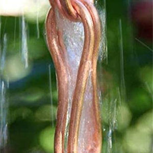 Chaîne de pluie en acier Corten pour jardin, décoration extérieure pour gouttière - Product Image 4