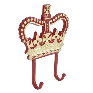 Crochet mural en métal de style vintage avec design couronne rouge, crochet simple pour manteau, résistant à la rouille, crochet décoratif, prix abordable - Product Image 5