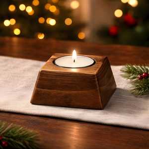 Wooden <b>tea</b> candle holder - Product Image 4