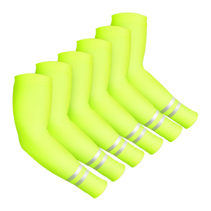 Mangas Protectoras de Poliéster Sólido UPF50+ con Rayas Reflectantes en Blanco, Amarillo, Verde, Naranja, Gris, Negro, Protección Solar para Hombre - Product Image 6