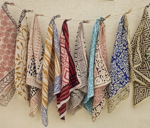 block print bandana Boho Bandana Cotton Block Print Bandanas Handmade Head Scarf Indian Bandana Hair Wrap <b>Beach</b> <b>Accessories</b> Gift - Product Image 1