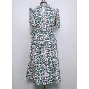 Vestido de Fiesta Moderno para Boda, Estilo Dulce, Vestido de Verano, Estampado Floral Hecho a Mano, Algodón, Canguro, Hermoso Vestido Casual de Línea A para Mujer - Product Image 6