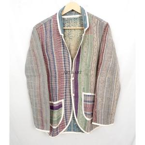 Indian Cotton Vintage Kantha <b>jacket</b> with <b>mandarin</b> <b>collar</b> and pockets button Autumn/Winter High Quality Quick Dry Plus <b>Jacket</b> - Product Image 5