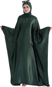 Traditional Muslim Islamic Clothing Burqa Flared Sleeve Solid Color Dresses Abayas Hijab Women Floor Length <b>Kaftan</b> Abaya Borka - Product Image 4
