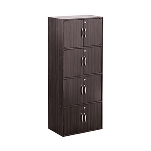 Minimalist Light Cappuccino <b>Laminated</b> Board 8 Door Storage Cabinet with Lock Home Office Locker Organizer - Product Image 1