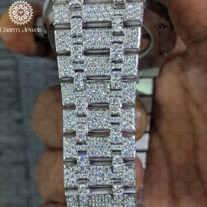 Montre de luxe Charm Jewels en acier inoxydable, cadran 40 mm, bracelet 20 mm, incrustée de diamants, mouvement mécanique unisexe, étanche 10 bars - Product Image 5