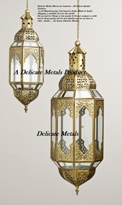 Lámpara Colgante Marroquí de Metales Delicados, Metal y Vidrio, Latón Antiguo, Lámpara Decorativa para Navidad y Hogar DL-006 - Product Image 4