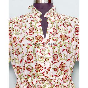 Vestido de Verano para Mujer, 100% Algodón Puro, Cómodo, Manga Corta, Largo Medio, Informal, Ligero - Product Image 4