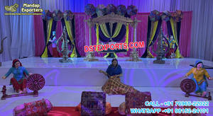 Boda musulmana Sangeet ceremonia decoración escenario boda árabe Mehndi/Sangeet evento escenario boda paquistaní señoras Sangeet escenario - Product Image 4