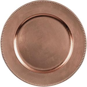 Plato Redondo con Acabado en Cobre, Diseño Martillado, Borde Resistente, Platos Metálicos de Grado Alimenticio para Exhibición de Platos, Uso en Mesa para Eventos - Product Image 3