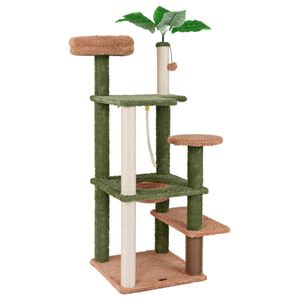Albero per Gatti di Lusso a Più Livelli, Grande Cuccia per Gatti da Interno con Stile Classico e Minimalista, Tiragraffi in Legno e Sisal - Product Image 2