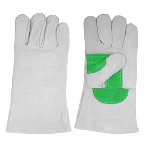 Heavy-Duty Reinforced Cowhide Split Leather <b>Gloves</b> <b>Long</b>-Lasting Flame Retardant Smooth for Safety Welding BBQ Construction - Product Image 3