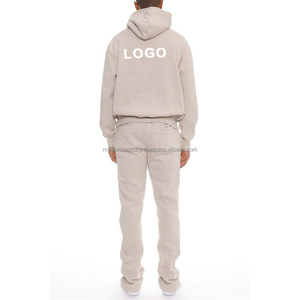 Ensemble de gym d'hiver pour hommes Leggings évasés et pantalons de survêtement à capuche Logo personnalisé Designer Maternité Hoodie Stacked Tracksuit for Fitness - Product Image 2