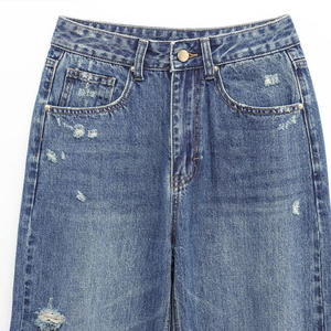 Jean en denim pour homme, coupe droite, taille mi-haute, respirant, léger, séchage rapide, délavage à la pierre, printemps-hiver - Product Image 3