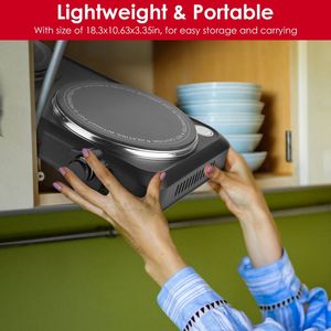 Piastra Riscaldante a Doppio Bruciatore a Infrarossi 1000W/800W, Piastre in Vetro, Riscaldamento Rapido/Uniforme, 302-1022, Temperatura Regolabile, Spegnimento Automatico, Compatibile con Tutti i Tipi - Product Image 2