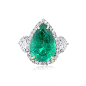 8.78 CT <b>Emerald</b> Cut Moissanite Pear Engagement <b>Ring</b> 925 <b>Silver</b> Party Jewelry - Product Image 1