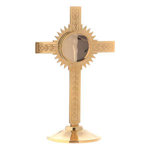 Monstranza de Latón de Alta Calidad, Monstranza de Latón Hecha a Mano, Monstranza Sagrada para Ceremonias y Decoración de Oración en la Iglesia Católica - Product Image 3
