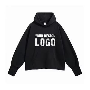 เสื้อฮู้ดดี้ผู้ชายแบบสวมใส่สบาย ทรงโอเวอร์ไซส์ ขอบพับได้ ผลิตตามแบบ OEM  ตกแต่งด้วยรูร้อยเชือกที่แขนเสื้อ สไตล์อเมริกันสตรีท - Product Image 1