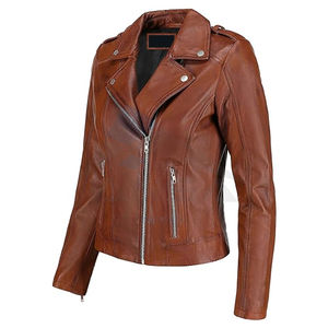 Chaqueta de Motocicleta Casual con Diseño de Cremallera para Viajes al Aire Libre, Chaqueta de Cuero para Mujer, de Alta Gama, Duradera, con Bordado de Rayas - Product Image 6