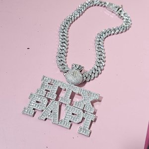 Collier avec pendentif personnalisé en lettres graffiti hip-hop, serti de pierres CZ, bijoux bling pour hommes - Product Image 6