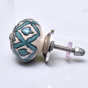 Handmade Green Floral Ceramic Cabinet Knobs Drawer Pulls <b>Door</b> <b>Handles</b> Wholesale Hardware Manufacturer Bulk Order - Product Image 4