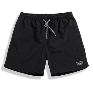 Pantalones Cortos para Hombre - Negros, Casuales, Ligeros, Cintura Elástica, Nailon/Algodón, Antiarrugas, Logotipo Personalizable - Product Image 1