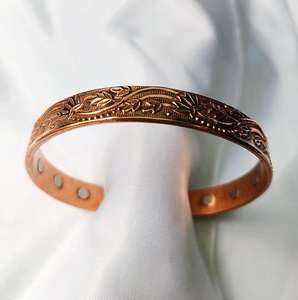 Bracelet en cuivre ethnique artisanal, bracelet en cuivre traditionnel, bracelet en cuivre magnétique AL MALIK CRAFT - Product Image 3