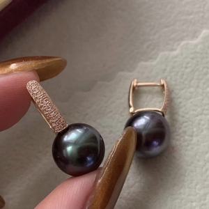 Boucles d'oreilles en argent sterling 925 avec incrustation de perle naturelle, haut de gamme, rondes de 11-12 mm, sans défaut, sensation d'argent épais - Product Image 2