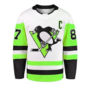 Diseña Tu Propia Camiseta de Hockey sobre Hielo con Nombre de Equipo Personalizado, Diseño Popular, Color Sólido, Transpirable, para Adultos, Verde - Product Image 1