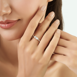 Magnifique bague en argent sterling 925 massif sertie de diamants et d'aquamarine véritable à 100 %, bijoux fins pour femmes - Product Image 2