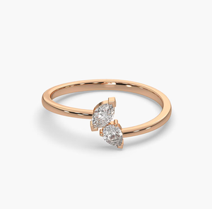 แหวนหมั้นเพชรทรงบริลเลียนต์ 14K ทองคำแท้ วินเทจ ได้รับการรับรองจาก IGI เพชรเพาะเลี้ยงในห้องปฏิบัติการ เครื่องประดับชั้นดี ของขวัญสำหรับงานแต่งงาน งานเลี้ยง - Product Image 1