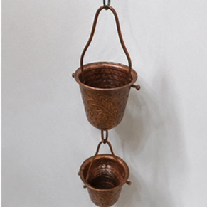 โซ่ทองแดงตกแต่งสวนกลางแจ้ง ประดับตกแต่งน้ำไหลแบบแขวน สไตล์หรูหรา - Product Image 3