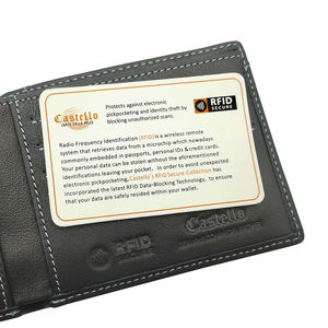 Top Ranking Castello Genuine Cowhide Soft <b>Leather</b> RFID Slim Bi-fold Open Short Polyester Lining <b>Men's</b> <b>Wallet</b> Black Dark Brown - Product Image 5