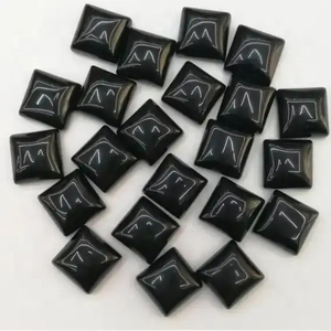 Cabujón Cuadrado de Ónix Negro Natural de 8mm, Piedra Preciosa Suelta con Reverso Plano, para Joyería, de Proveedor y Fabricante Verificado - Product Image 2