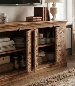 Aparador Modular de Madera Maciza Industrial Hecho a Mano, Ecológico y Multifuncional para Cocina, Comedor, Sala de Estar, Gran Capacidad - Product Image 2