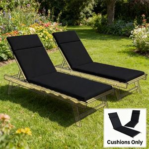 Set di cuscini per sedia lounge da esterno blu navy, 2 pezzi (solo cuscini) - Product Image 1